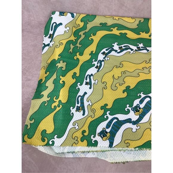 Vintage Mod MCM 1970s Psychedelic Cat Print Fabric Peter Max Style - Picture 3 of 8